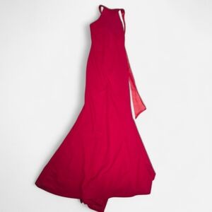 Missguided NWT Red Elegant Romantic Tie Back Halter Maxi Dress